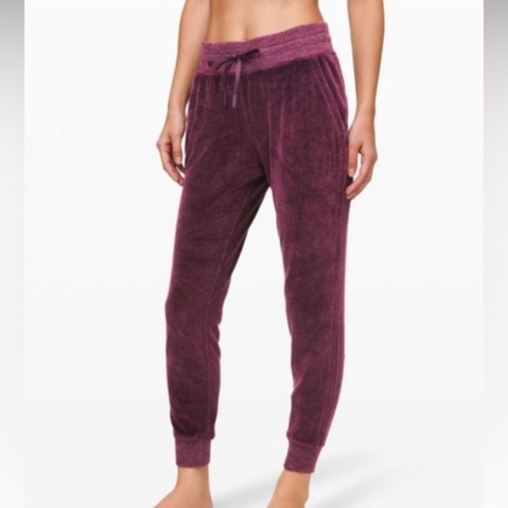 Lululemon Warm Down Jogger Velour Size 2 in Heathered Arctic Plum